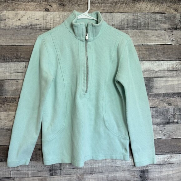 Tommy Bahama Sweater Womens Small 1/4 Zip Long Sleeve Pullover Ladies Mint - Picture 1 of 10